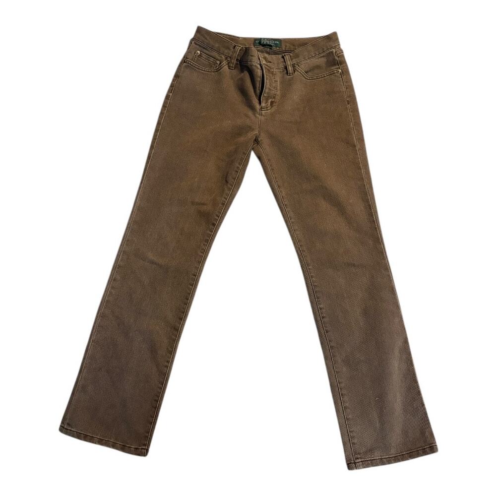 Lauren Ralph Lauren Women’s Brown Straight-Leg Jeans Classic Fit size 4 petite‎